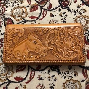 Vintage carved boho cowboy wallet